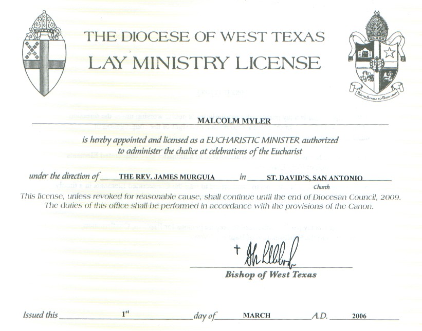 Lay Minister License